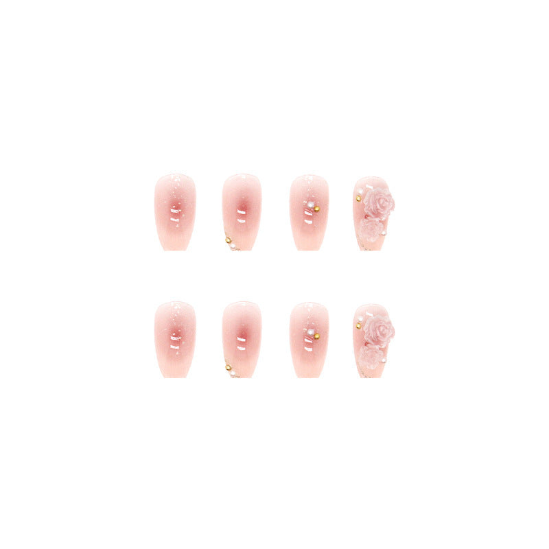 Decorative Floral-Embellished Press-On Nail Set
