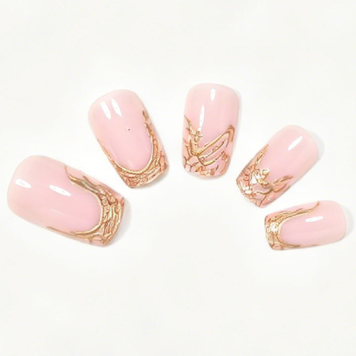 Elegant Marble Tip Acrylic Nail Set Kalsten
