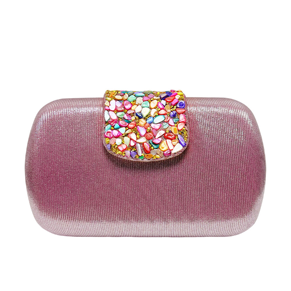 Rhinestone-Decorated Evening Clutch