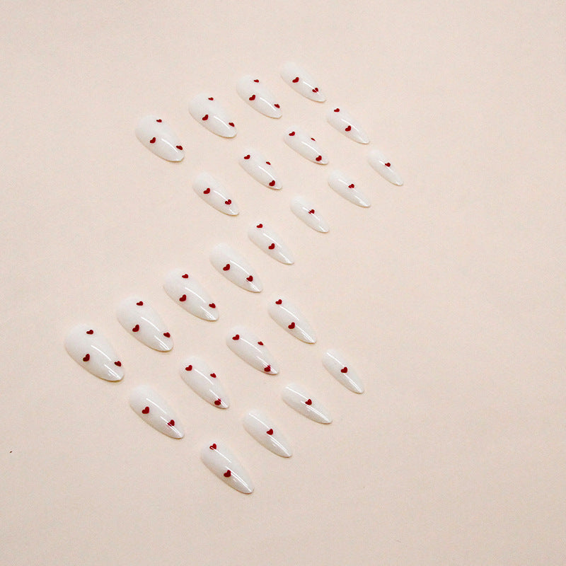Heart-Embellished Press-On Nail Designs Kalsten