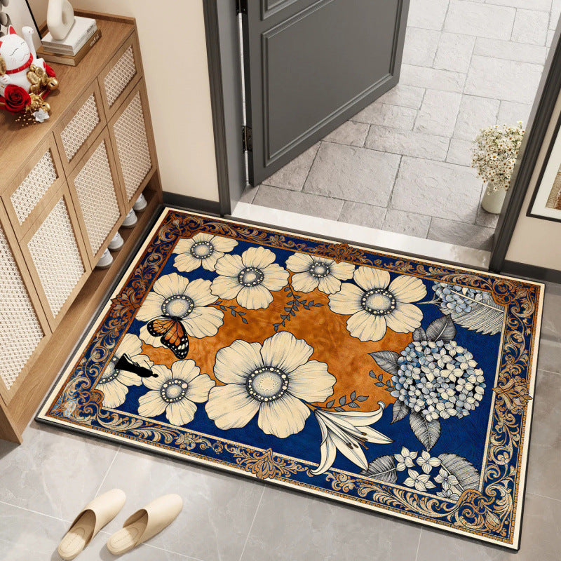 Artistic Butterfly Floral Area Mat