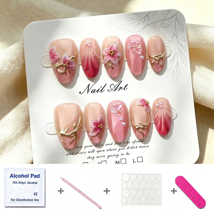 Artistic Floral Press-On Nail Collection