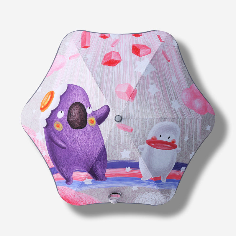 Ladies children's friendly folding umbrella with dinosaur design Kalsten