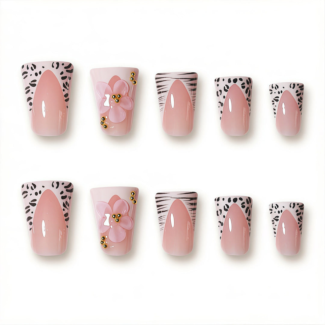Decorative Floral Acrylic Nail Enhancements Kalsten