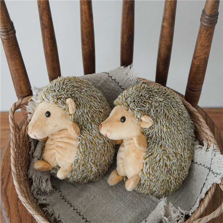 Plush Hedgehog Comforter Toy with Textured Faux-Fur Back and Velvety Front