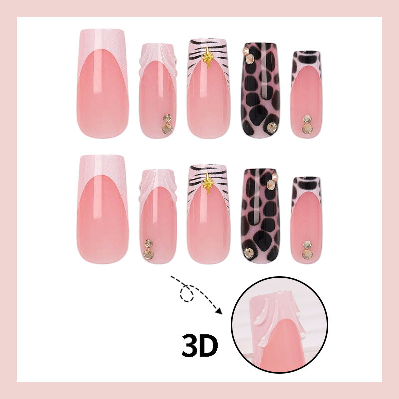 Acrylic nail set with modern animal designs Kalsten