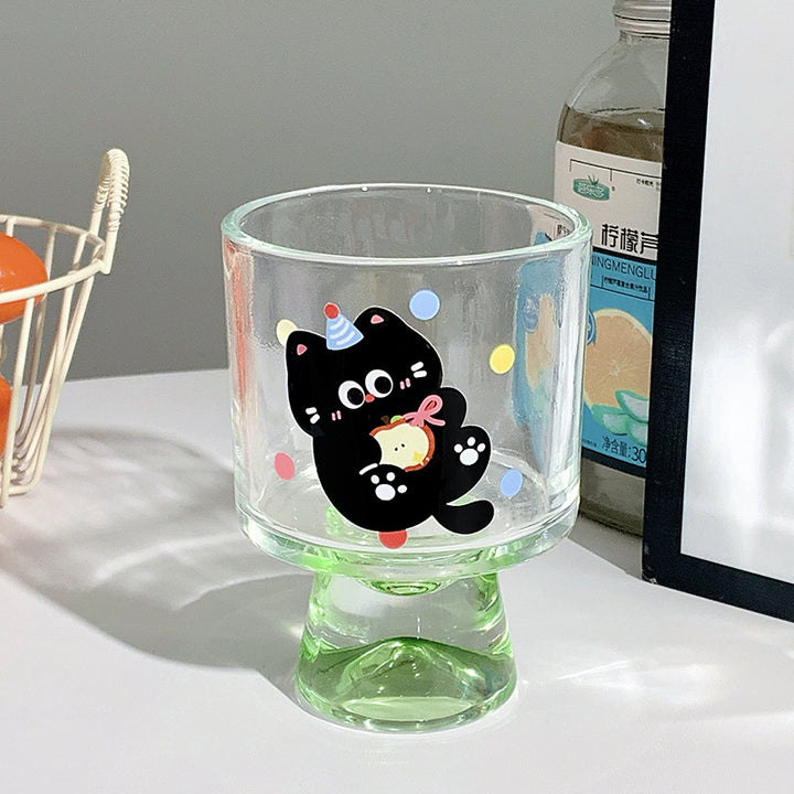 Playful drinking glass with cat motif Kalsten