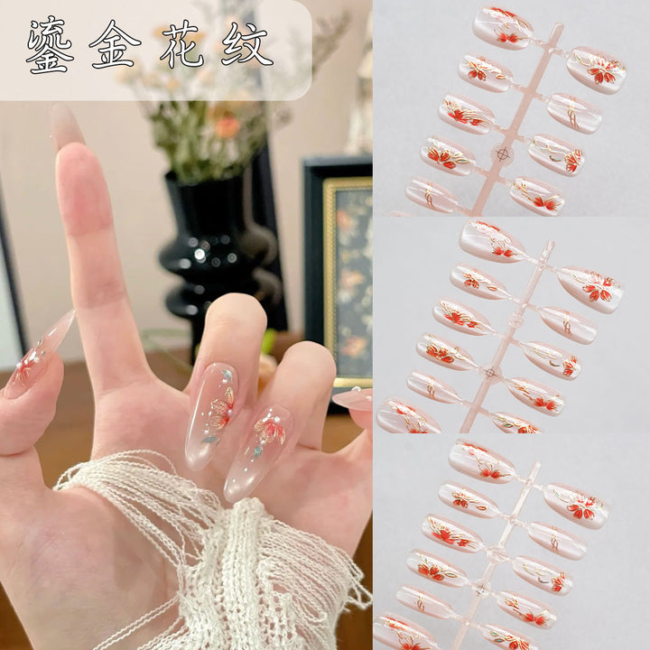 Floral Design Press-On Nails