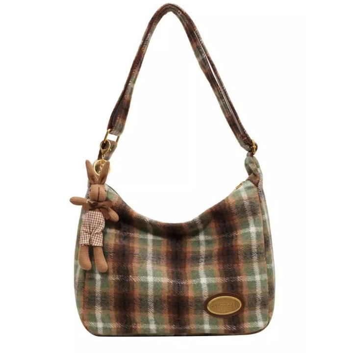 Cozy Plaid Shoulder Bag Kalsten