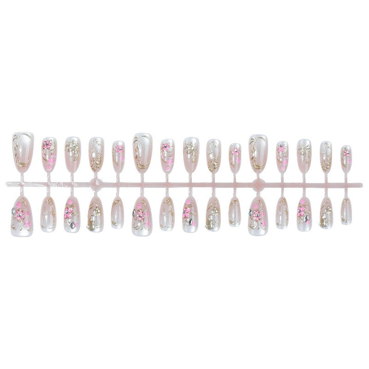 Glittering artificial nails with floral design Kalsten