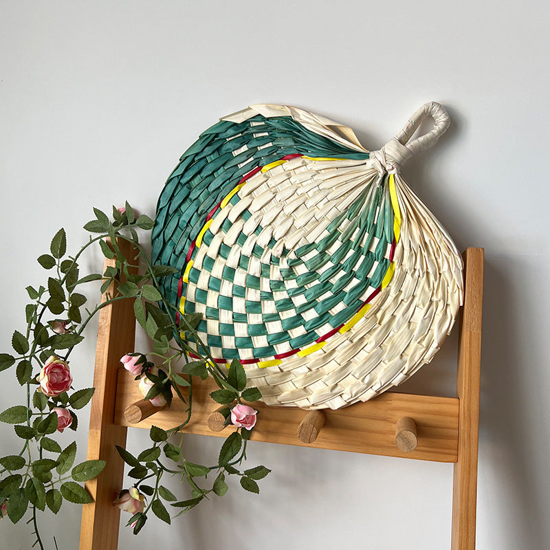 Women hand-woven fan made of natural material Kalsten