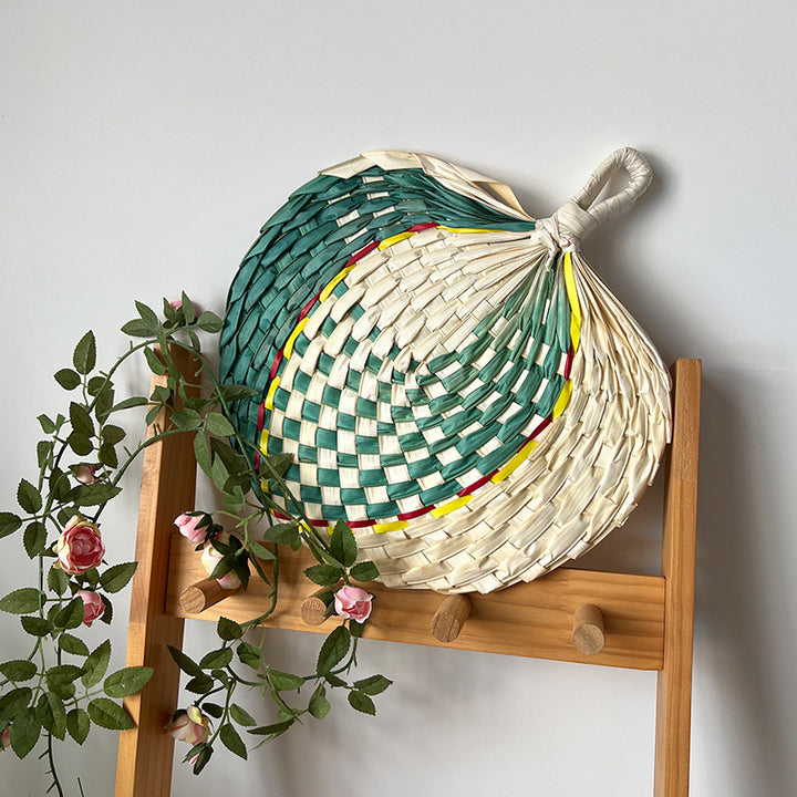 Women hand-woven fan made of natural material Kalsten