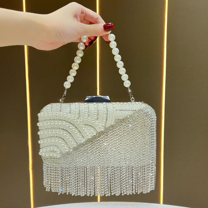 Pearl-Embellished Evening Handbag