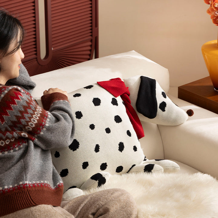 Decorative Dog Cushion Plush Cuddle Pillow with Dots