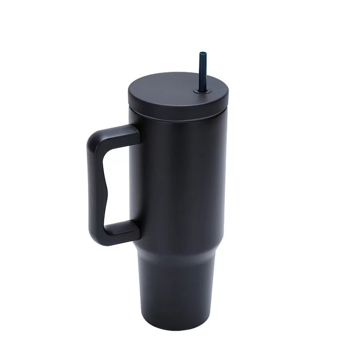 Women thermos cup with ergonomic handle and integrated straw Kalsten