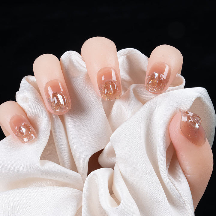 Elegant Press-On Nail Set with Glitter Accents