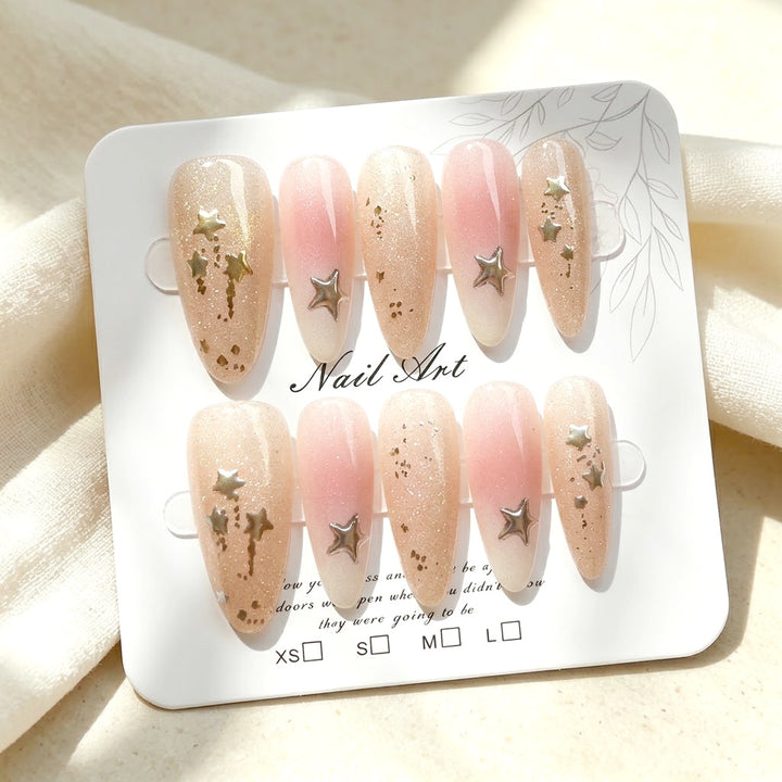 Star-Adorned Press-On Nail Set