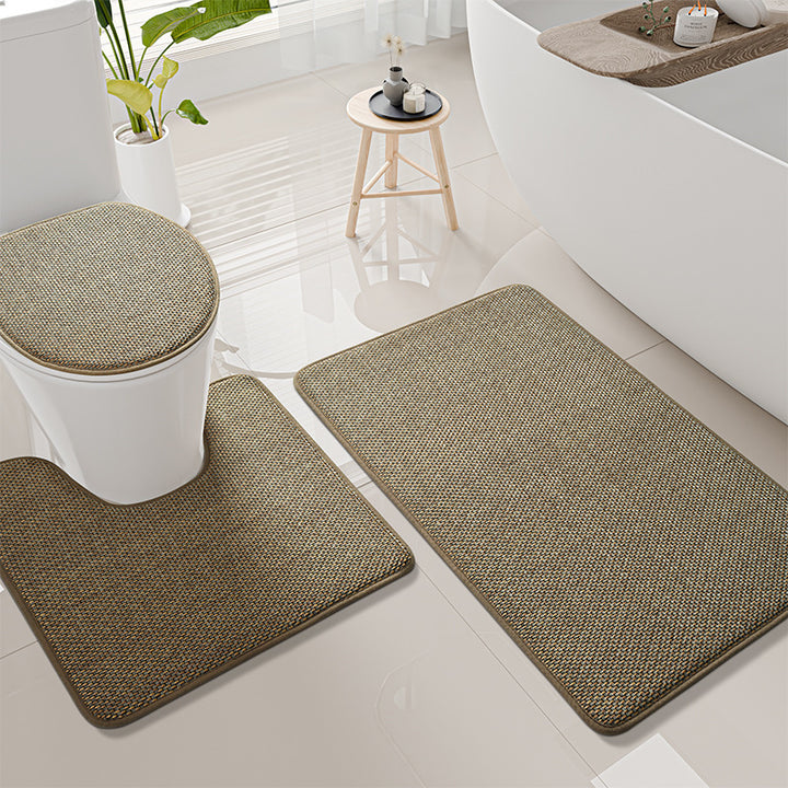 Thick Textured Bathroom Mat Set Kalsten
