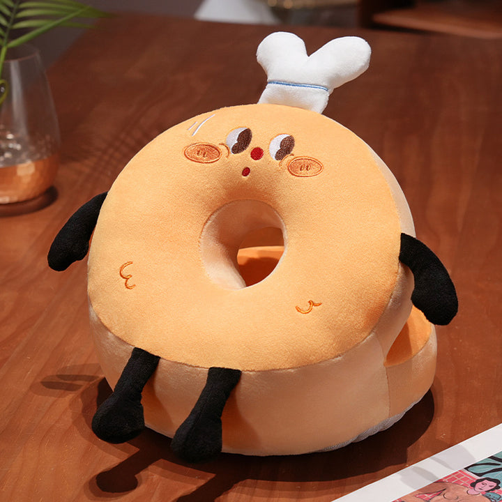 Padded children's toilet seat cushion in donut plush design