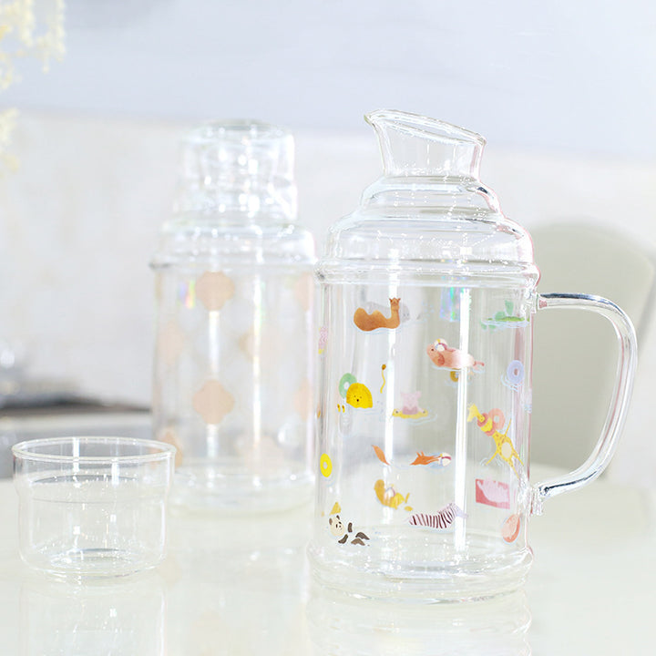 Ladies Glass Jug with enchanting Animal Motifs Kalsten