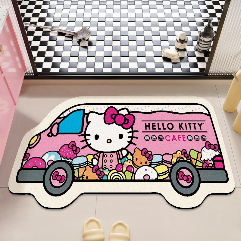 Playful Cartoon Character Bath Rug Decor