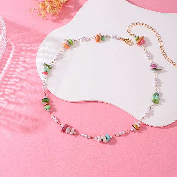 Elegant Floral Beaded Necklace Kalsten