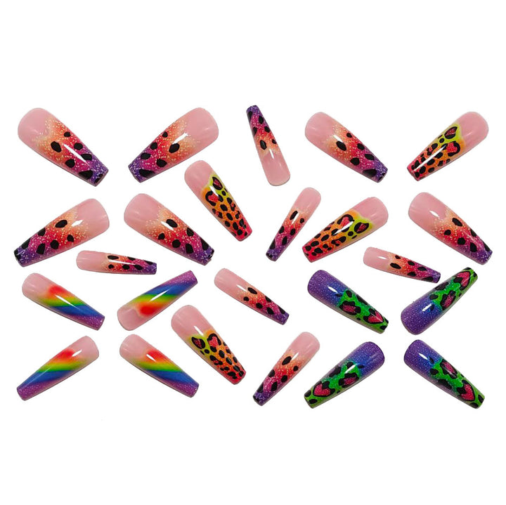 Creative leopard and heart design artificial nails Kalsten