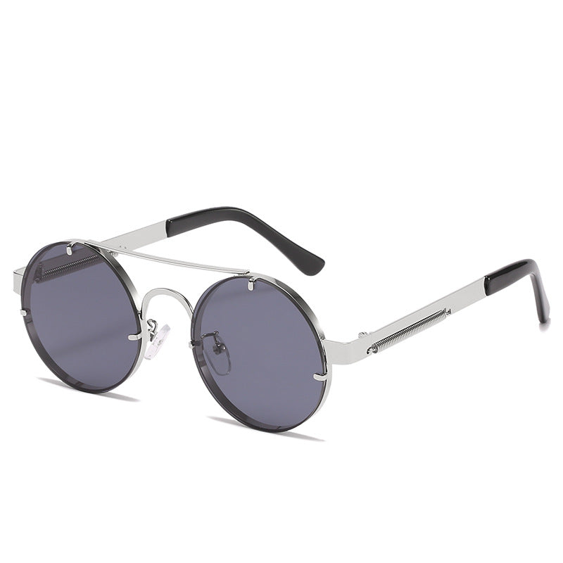 Women's round designer sunglasses with innovative metal frame and protective lenses Kalsten