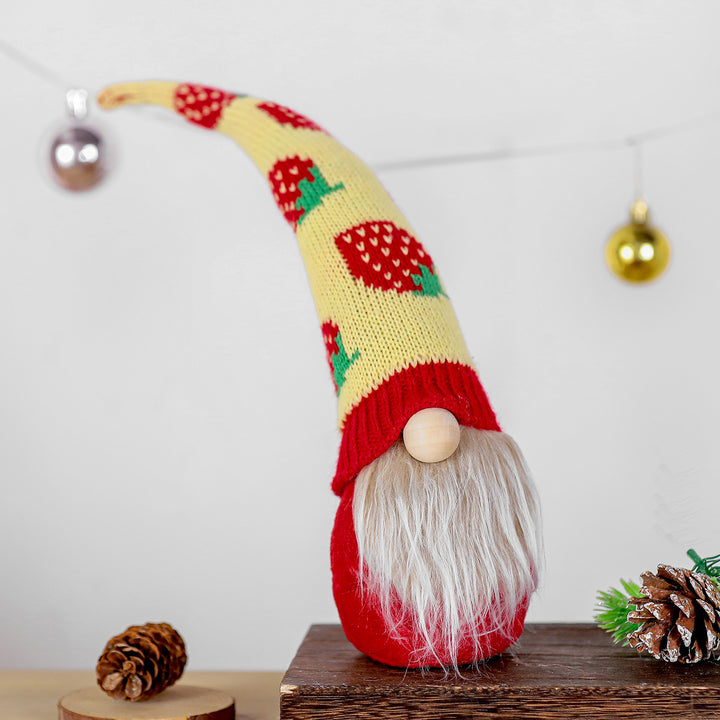 Decorative Plush Strawberry Gnome Figurine Kalsten