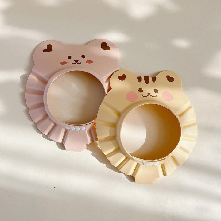 Children's Adjustable Shampoo Shield with Animal Face and Ruffled Brim