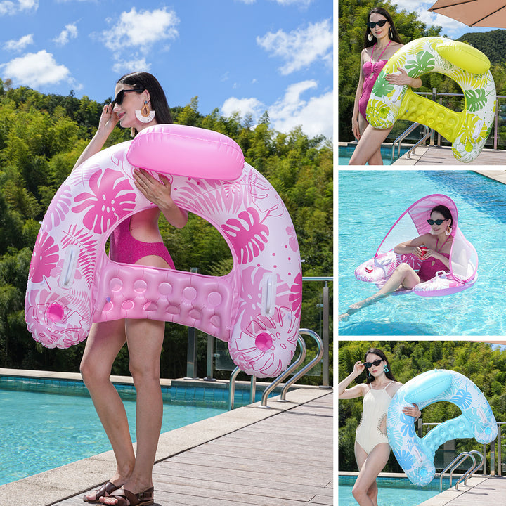Unisex Inflatable Comfort Pool Lounger with Headrest Kalsten