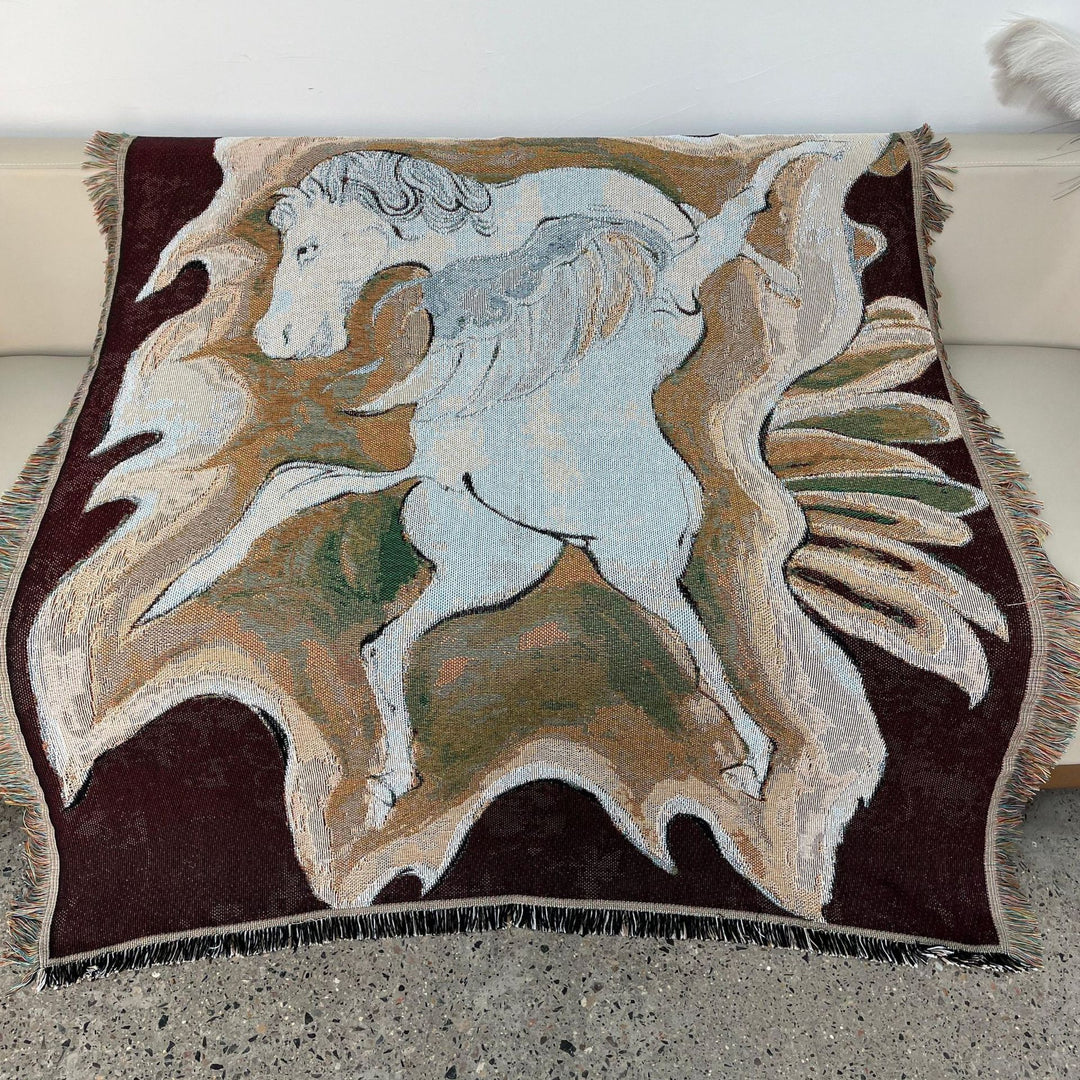 Artistic Unicorn-Themed Tapestry Blanket