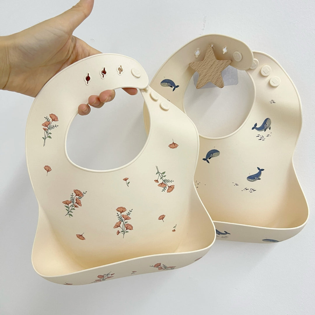 Silicone Suction Placemat with Whale Print and Raised Edge