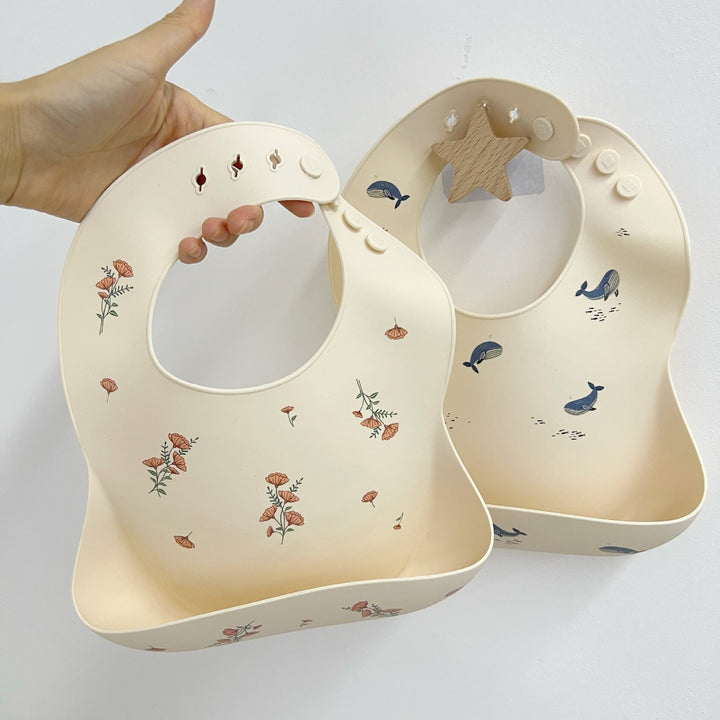 Silicone Suction Placemat with Whale Print and Raised Edge