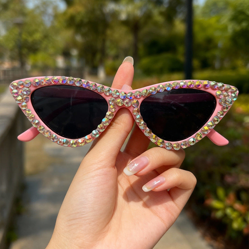 Glamorous Rhinestone-Accented Cat-Eye Sunglasses Kalsten