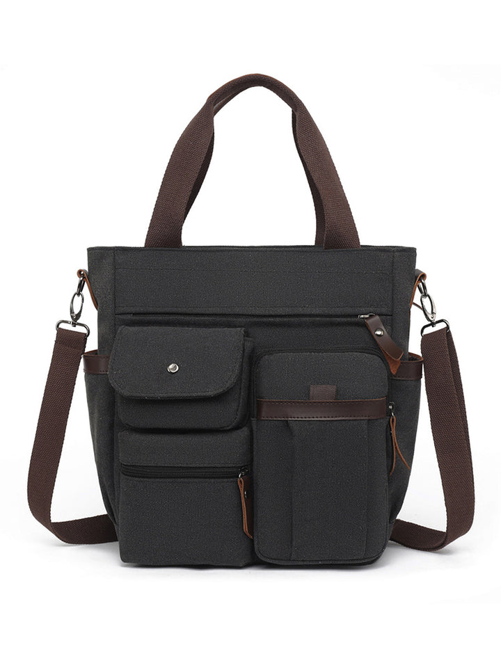 Multi-Pocket Canvas Tote Bag Kalsten