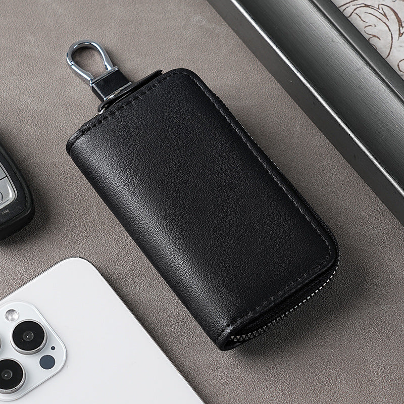 Compact Leather Keychain Wallet