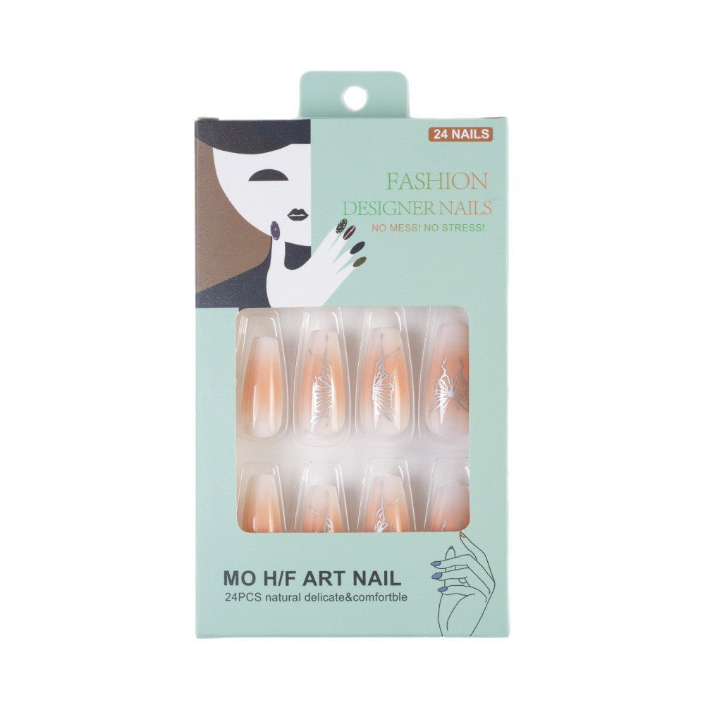 Artifical nails with elegant butterfly design Kalsten