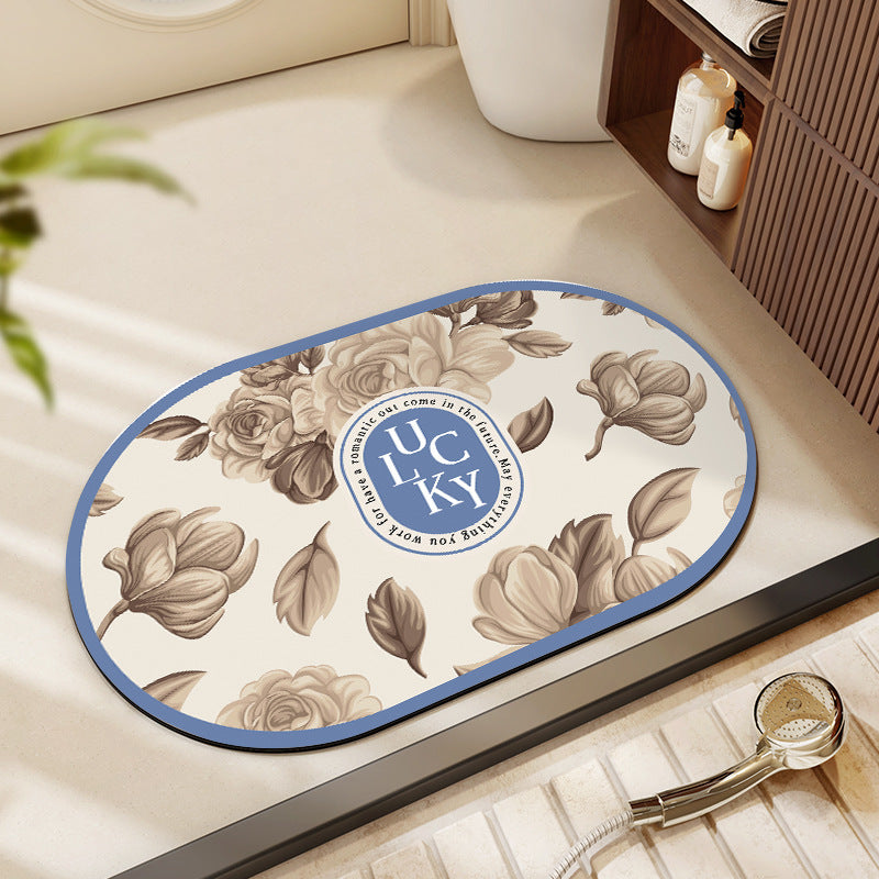 Floral Patterned Bath Mat Kalsten