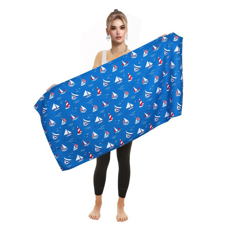 Women's beach towel with colorful flamingo pattern Kalsten