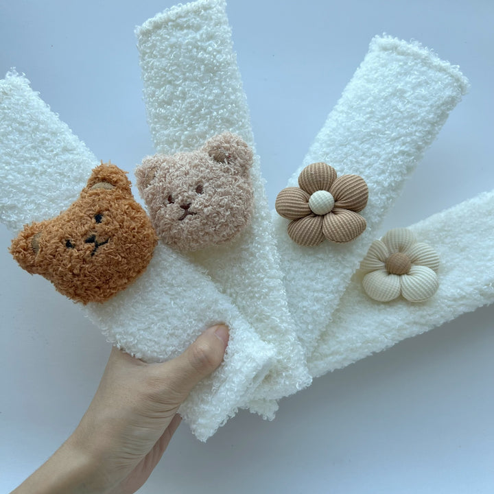 Plush Teddy Bear Fuzzy Lounge Crew Socks