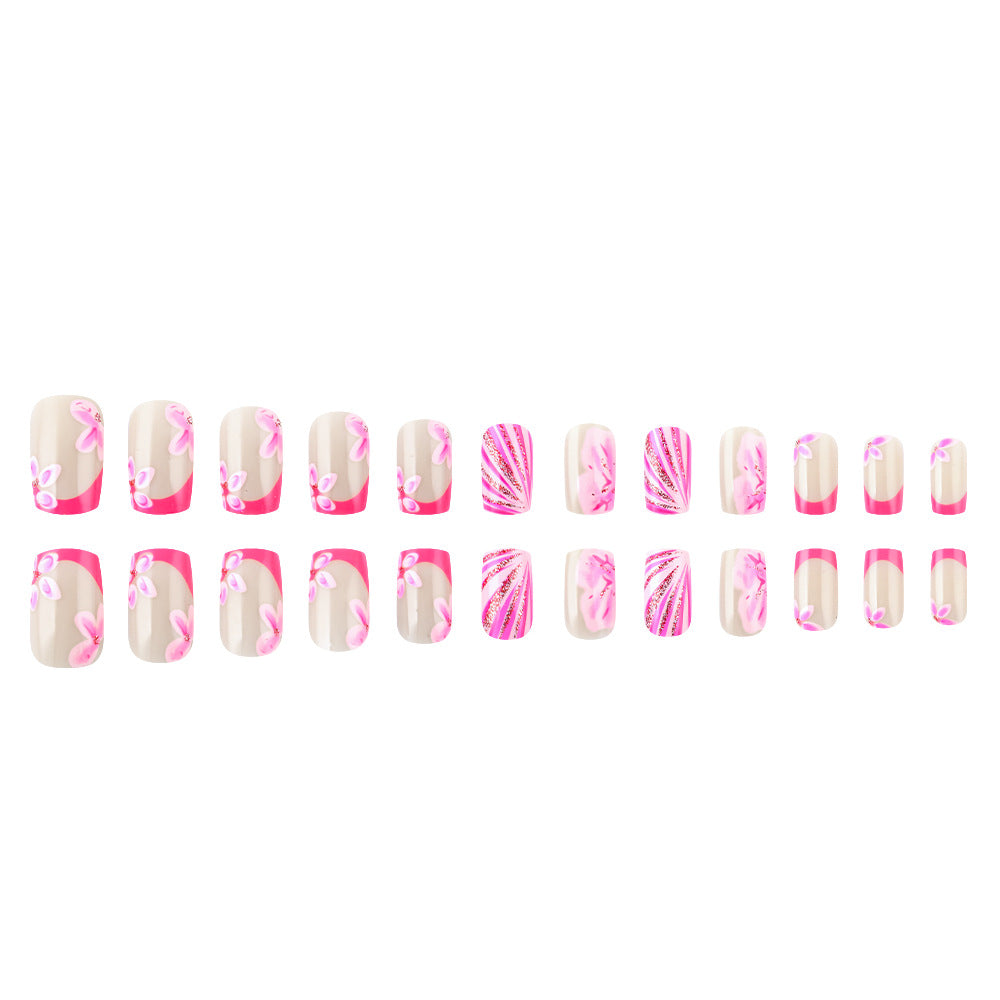 Artistic Floral Gel Press-On Nails Kalsten