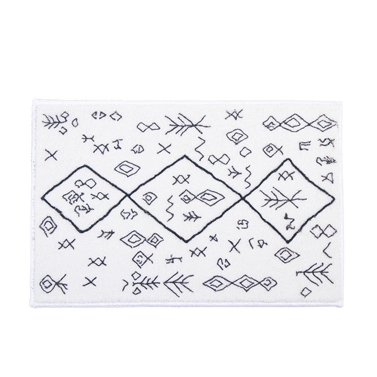 Soft high-pile bath mat rug with Berber-inspired diamond pattern Kalsten