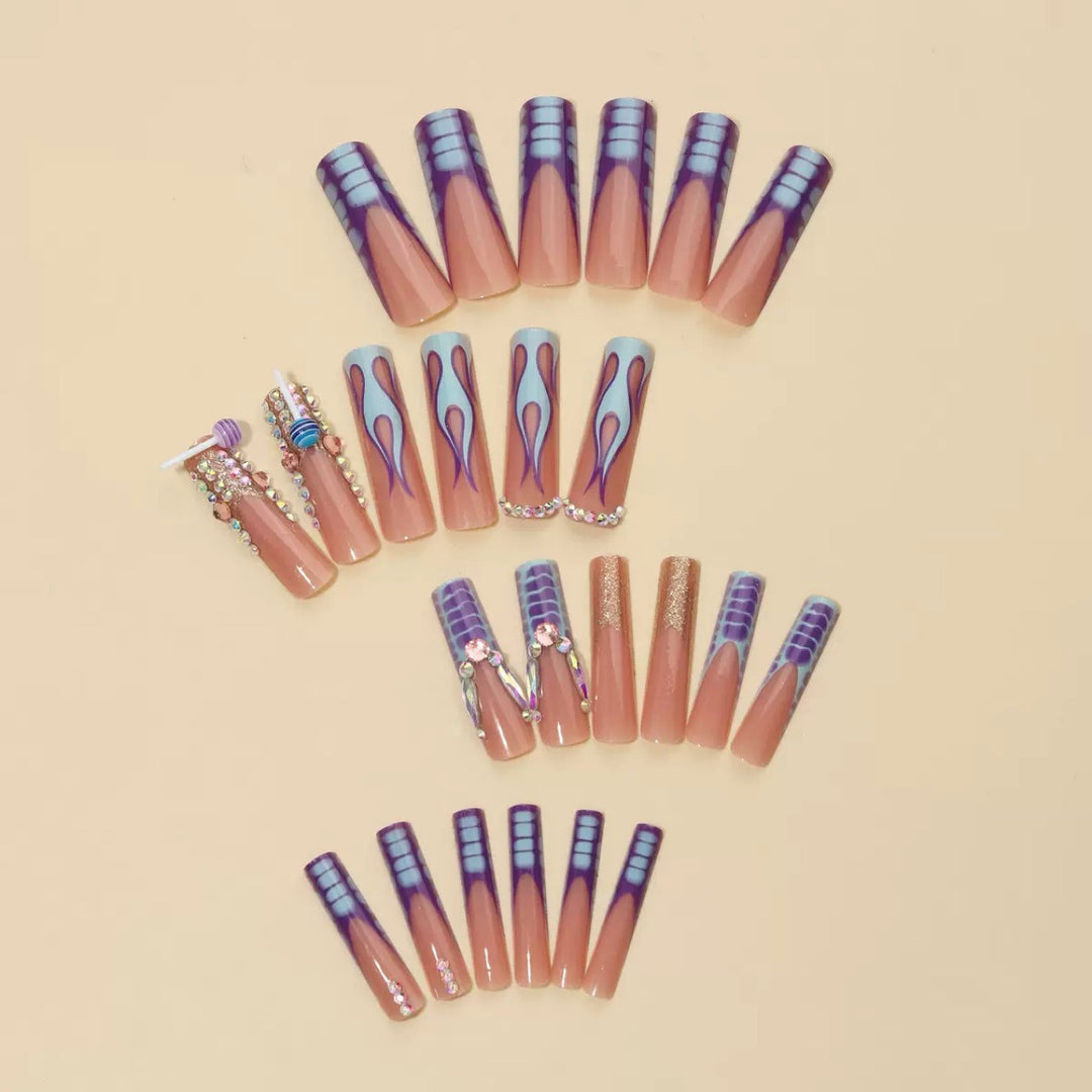 Unique Embellished Press-On Nails