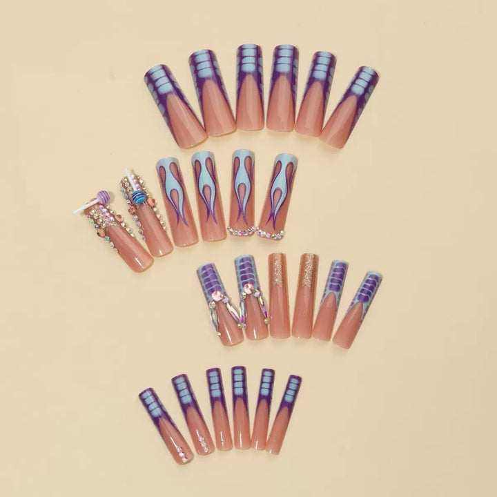 Unique Embellished Press-On Nails