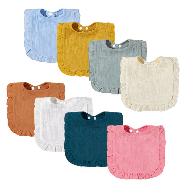 Soft Ruffled Muslin Baby Bib kalsten