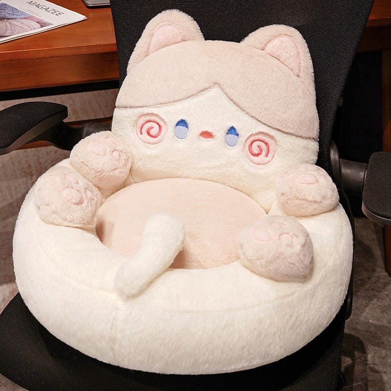 Soft cuddle pet sofa in cat shape with raised edge and non-slip bottom