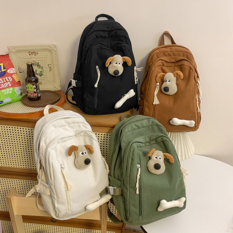Playful Plush Dog-Themed Backpack
