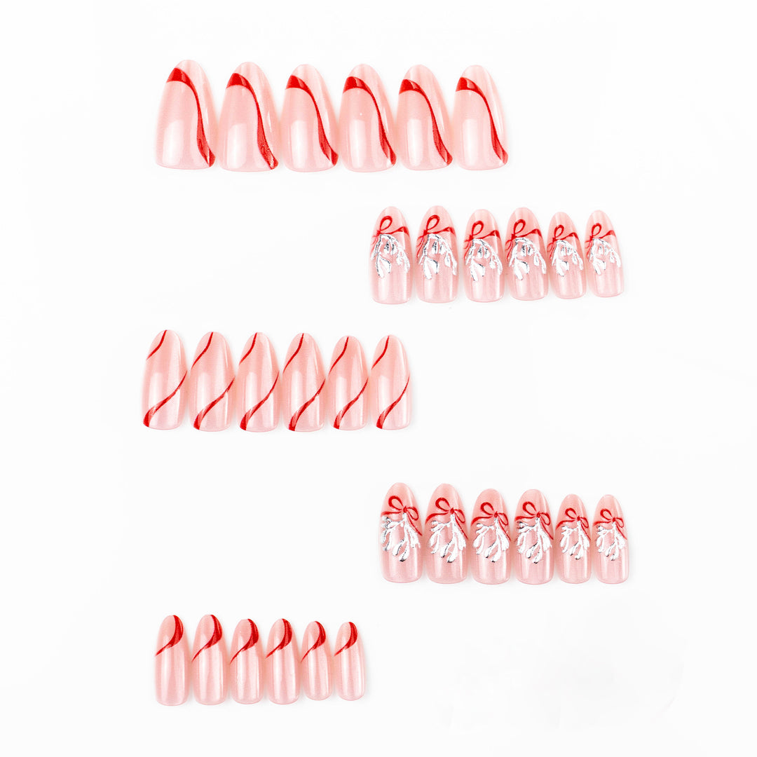 Artistic Glitter-Accent Press-On Nail Set