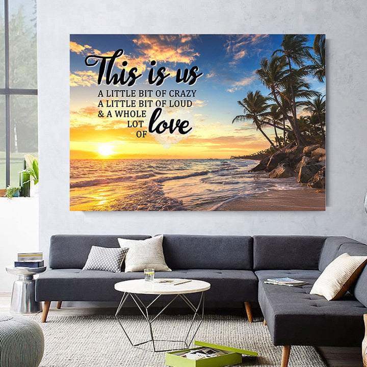 Family Quote Canvas Wall Art With Rustic Signpost Dock Photographic Print